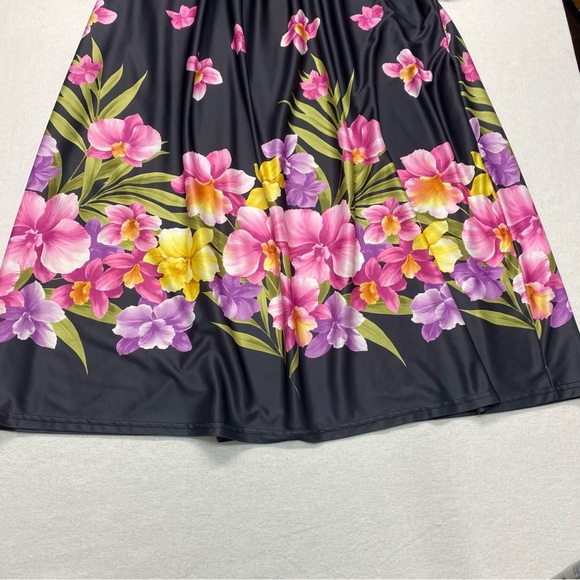 Anthony Richards 3X Black Pink Floral House Dress w/ Pockets Muumuu Kaftan - Picture 5 of 10